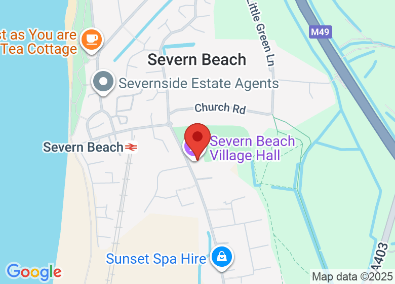 Map showing location of Severn Beach Village Hall