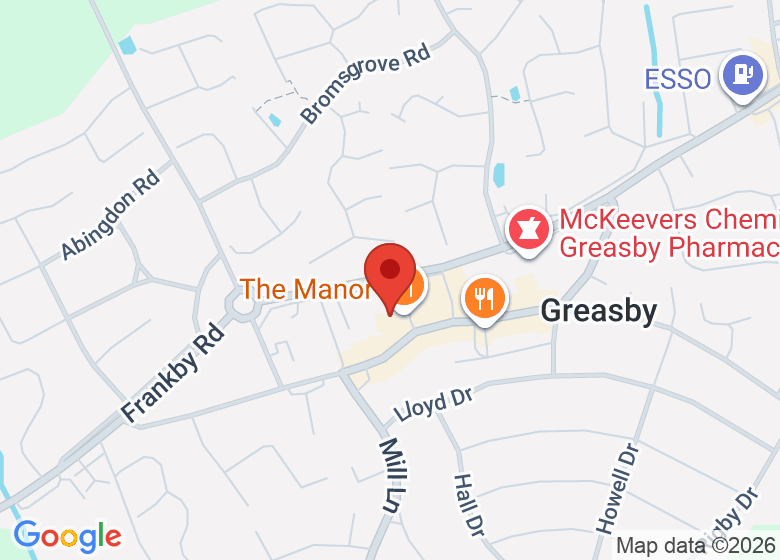 Map showing location of The Manor