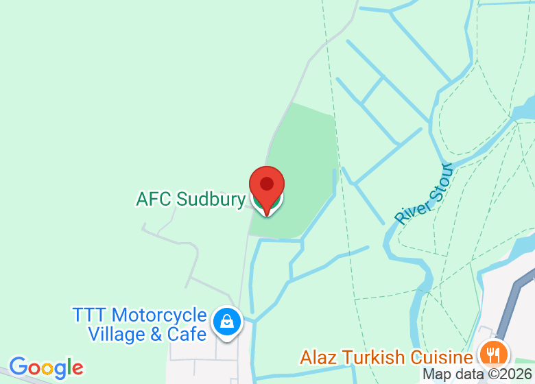 Map showing location of AFC Sudbury