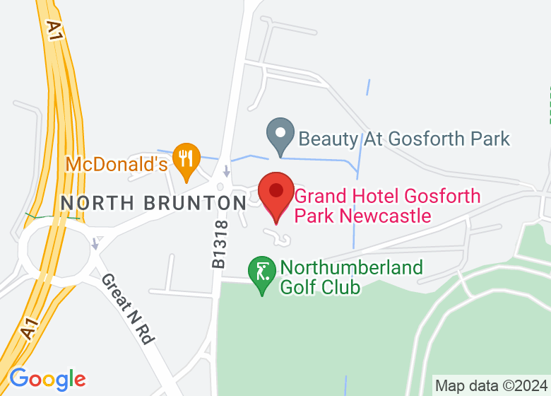 Map showing location of Grand Hotel Gosforth Park Newcastle