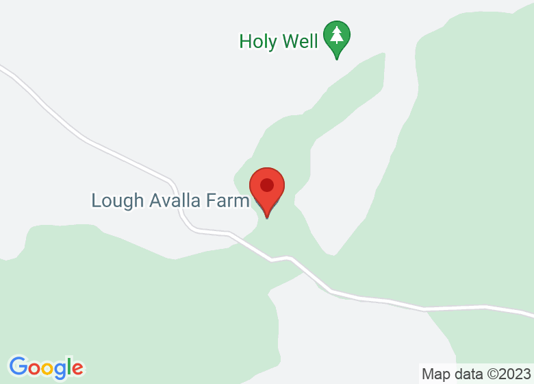 Map showing location of Lough Avalla Farm