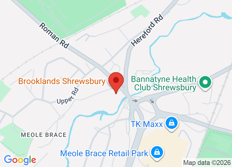 Map showing location of Brooklands Shrewsbury