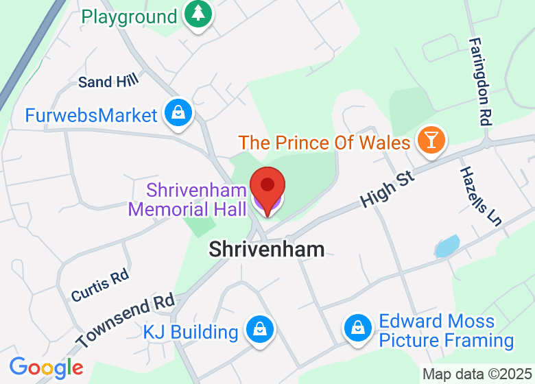 Map showing location of Shrivenham Memorial Hall