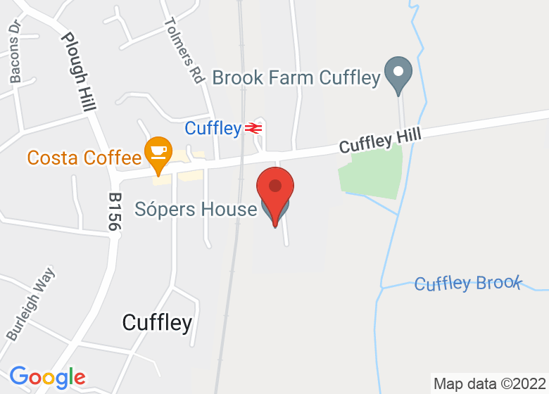 Map showing location of Sópers House