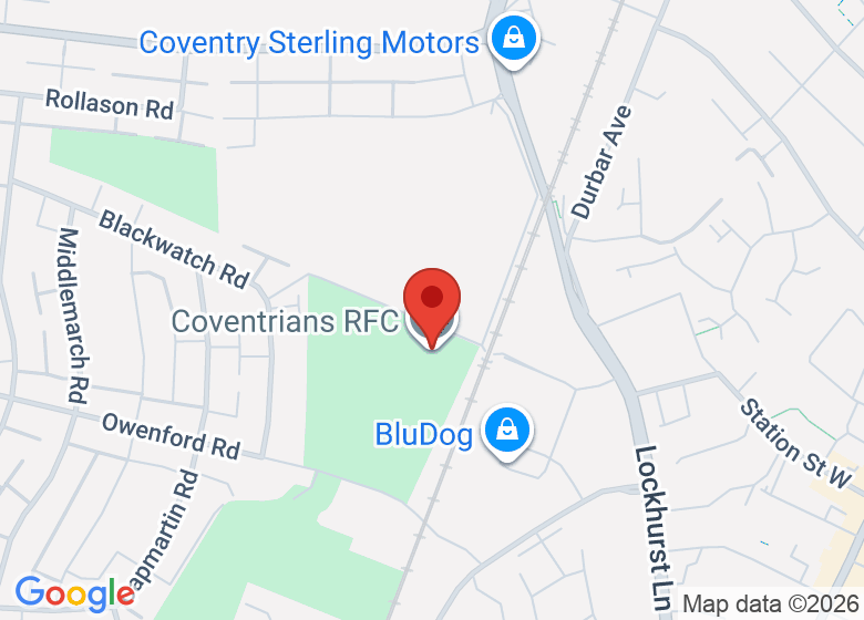 Map showing location of Coventrians RFC