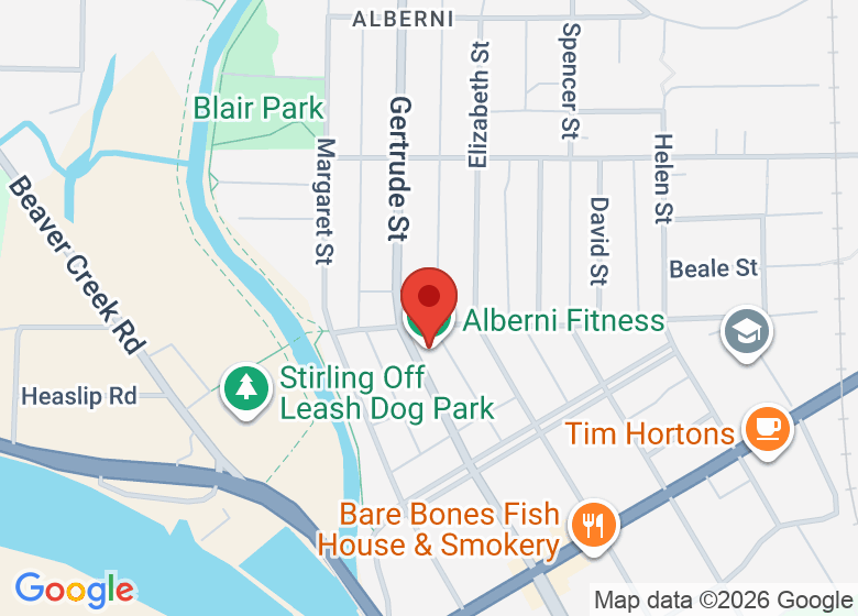 Map showing location of Alberni Fitness