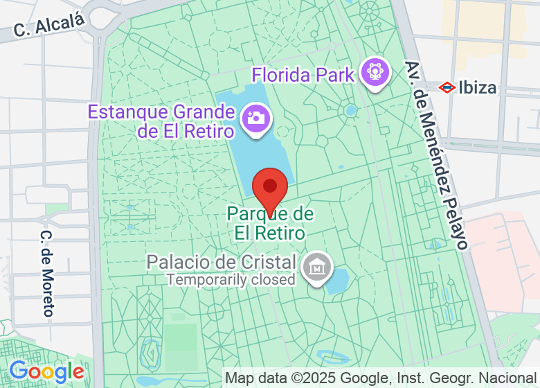 Map showing location of El Retiro Park