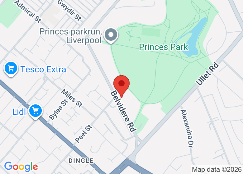 Map showing location of The Belvedere Academy