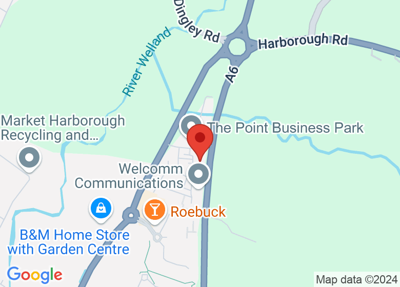 Map showing location of Market Harborough Building Society, Newcombe House,