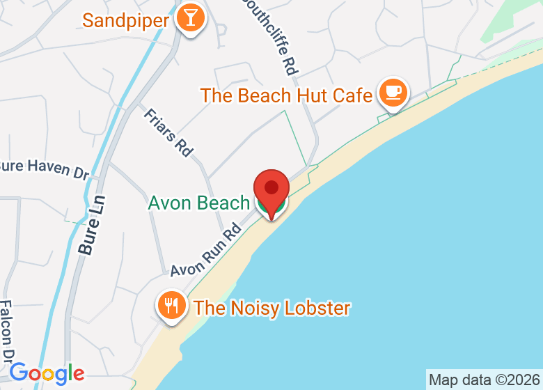 Map showing location of Avon Beach