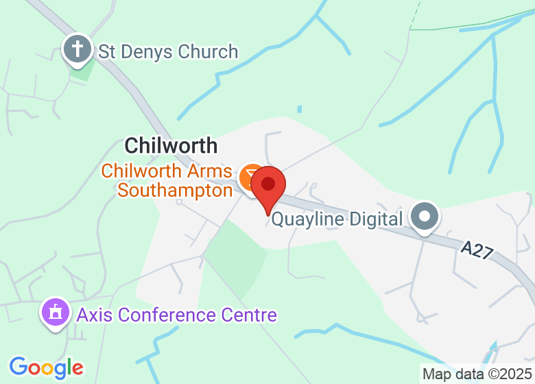 Map showing location of Chilworth Village Hall
