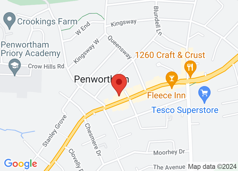 Map showing location of Chakra Wellbeing Studio Penwortham
