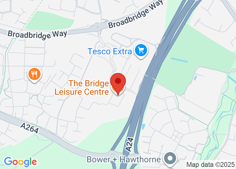 Map showing location of The Bridge Leisure Centre