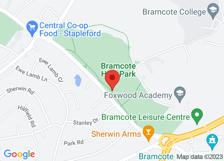 Map showing location of Bramcote Cricket Club