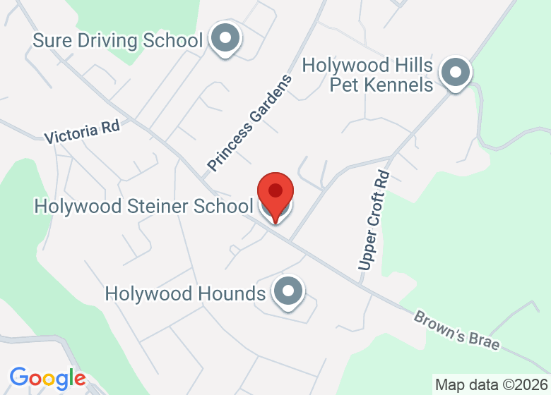 Map showing location of Holywood Steiner School