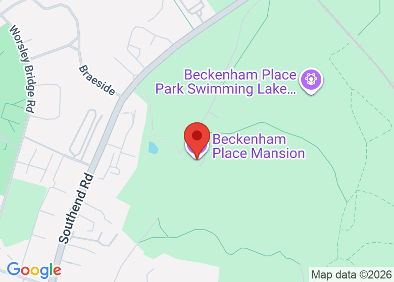 Map showing location of Beckenham Place Park Mansion