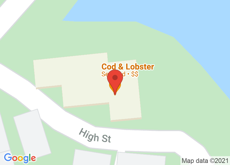 Map showing location of Cod and Lobster 