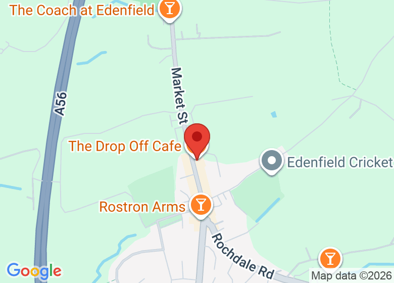 Map showing location of The Drop Off Cafe