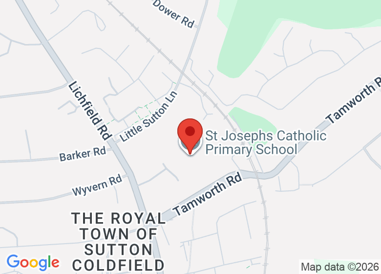 Map showing location of St Josephs Catholic Primary School