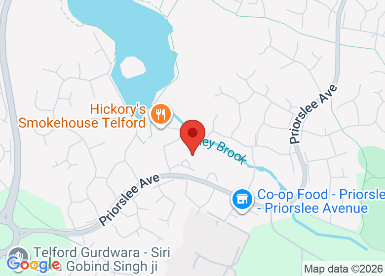 Map showing location of Priorslee Academy