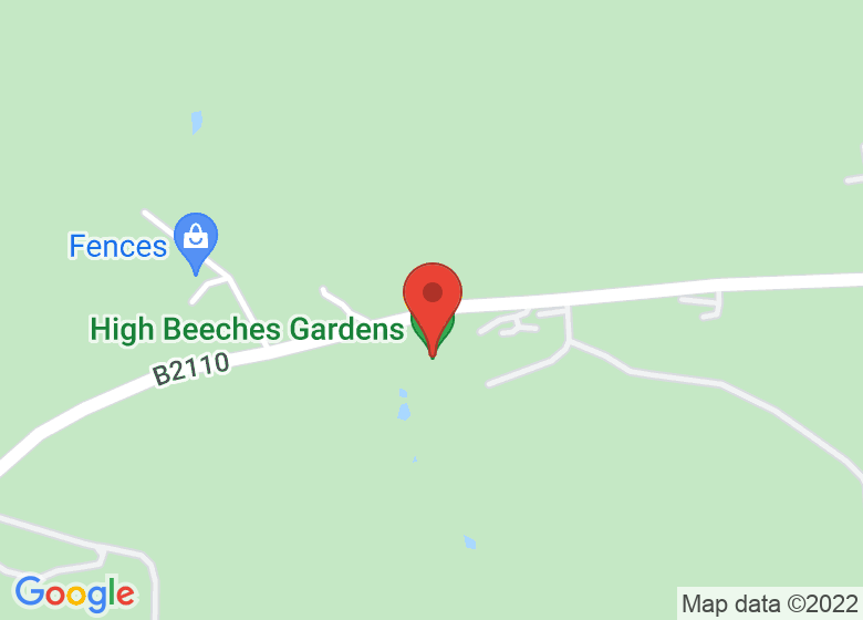 Map showing location of High Beeches Gardens
