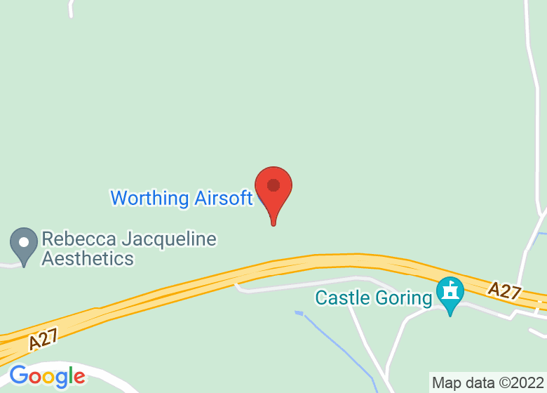 Map showing location of Worthing Airsoft 