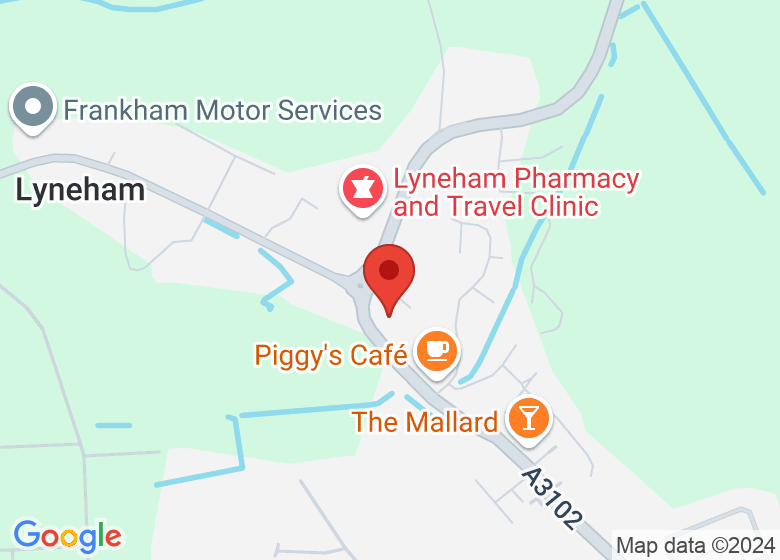 Map showing location of Lyneham Village Hall