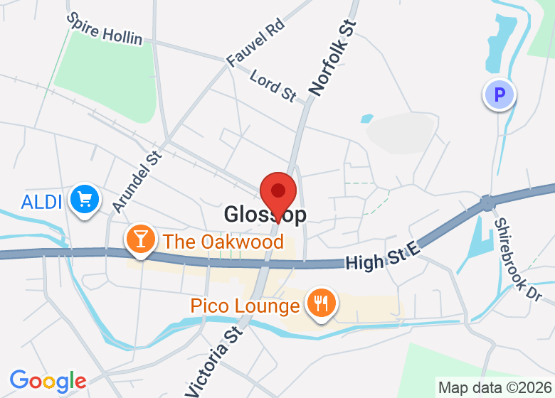 Map showing location of The Crystal Ballroom