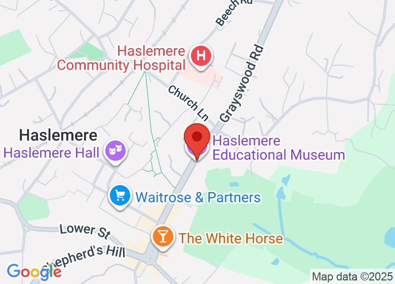 Map showing location of Haslemere Educational Museum