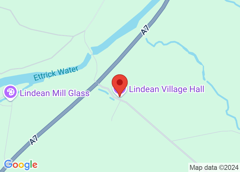 Map showing location of Lindean Village Hall