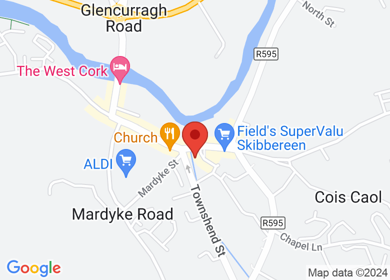 Map showing location of West Cork Arts Centre