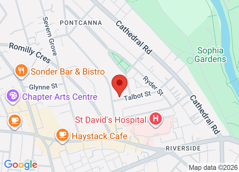 Map showing location of St Mary's Hall