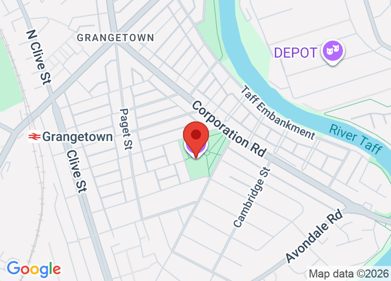 Map showing location of Grange Pavilion