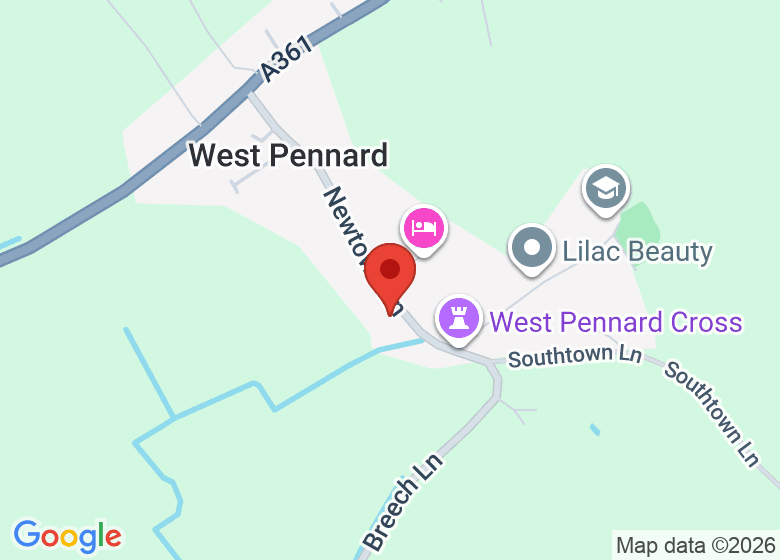 Map showing location of West Pennard Village Hall