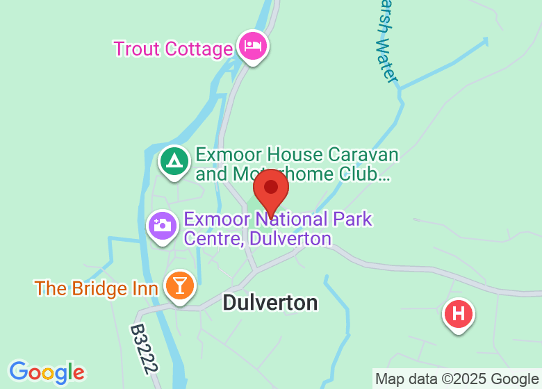 Map showing location of All Saints' Church Dulverton