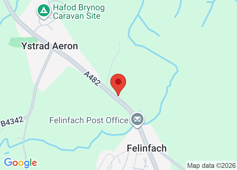 Map showing location of Neuadd Goffa Felinfach Memorial Hall