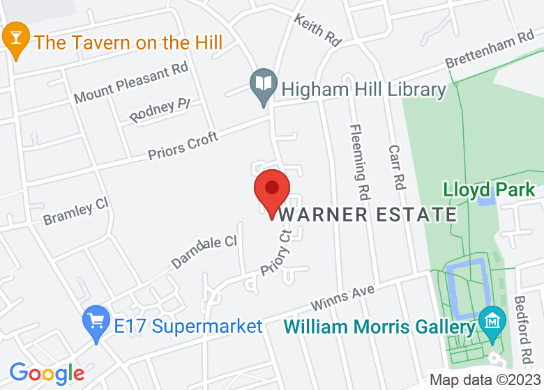 Map showing location of Priory Court Community Centre