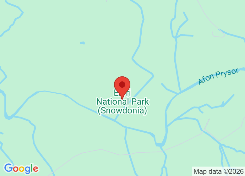 Map showing location of Eryri National Park (Snowdonia)