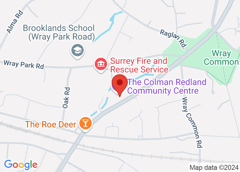 Map showing location of Colman Redland Community Hall