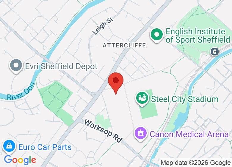 Map showing location of Advanced Wellbeing Research Centre (AWRC)