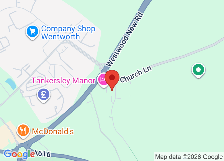Map showing location of Mercure Barnsley Tankersley Manor Hotel
