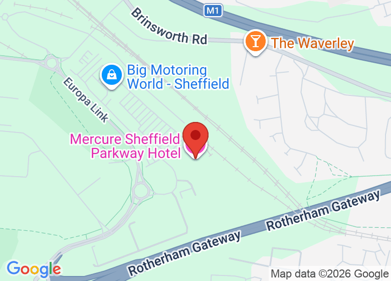 Map showing location of Mercure Sheffield Parkway Hotel
