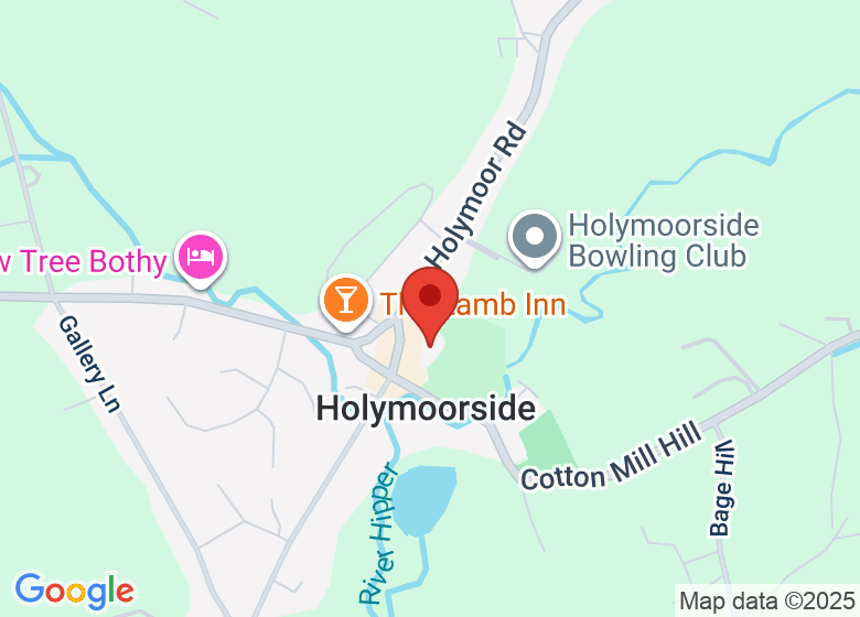 Map showing location of Holymoorside Village hall