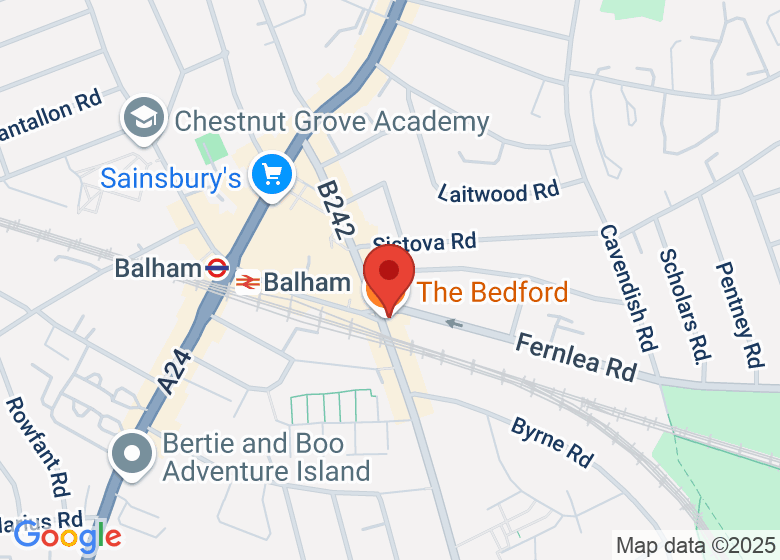 Map showing location of The Bedford Pub