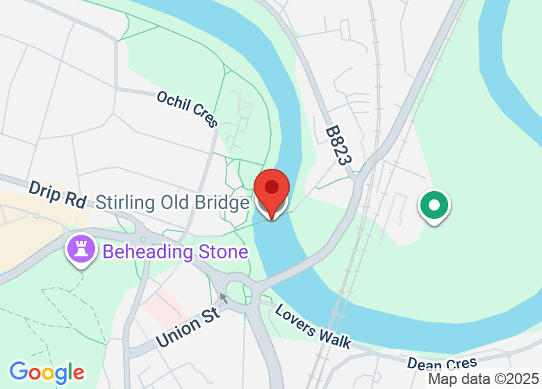 Map showing location of Stirling Old Bridge