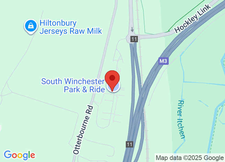 Map showing location of South Winchester Park & Ride