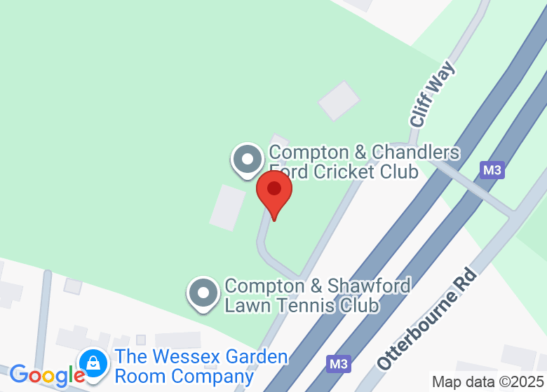 Map showing location of Compton & Shawford Memorial Playing Fields