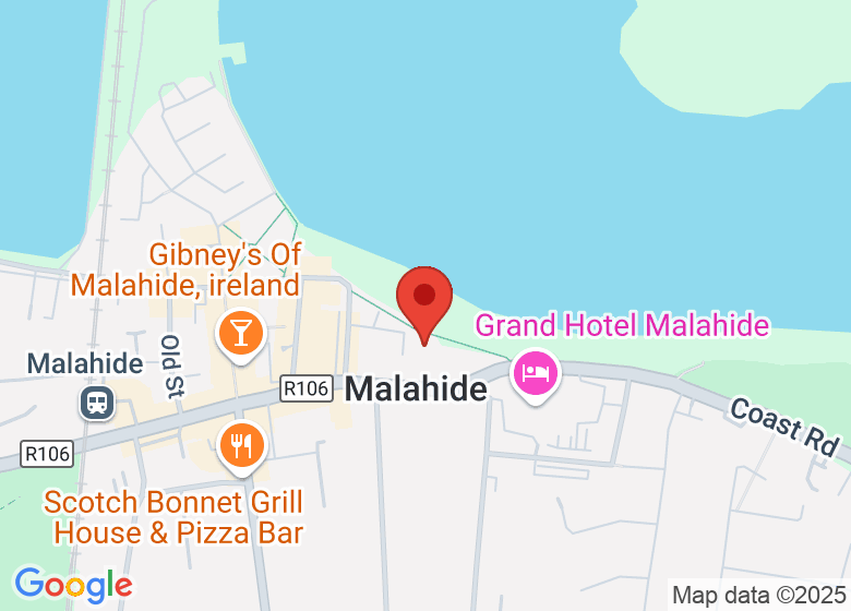 Kart som viser plasseringen av Malahide Lawn Tennis and Croquet Club