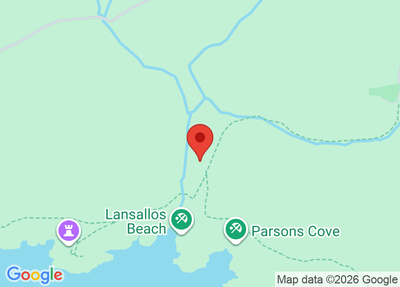 Map showing location of Lansallos National Trust Site