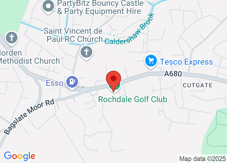 Map showing location of Rochdale Golf Club